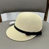 Export quality fine straw daily order simple face small equestrian hat women's summer sunscreen versatile sunshade cap
