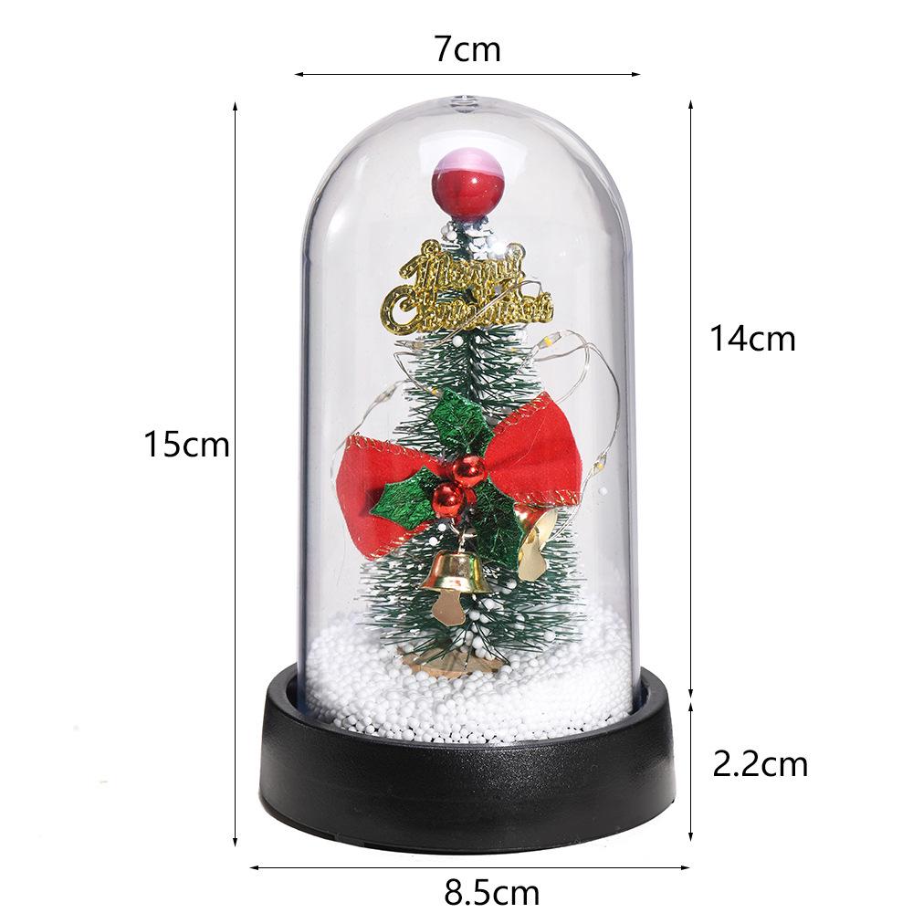 LED Glowing Christmas Snow Scene Ornament - Creative Plastic Tree Cover Decoration