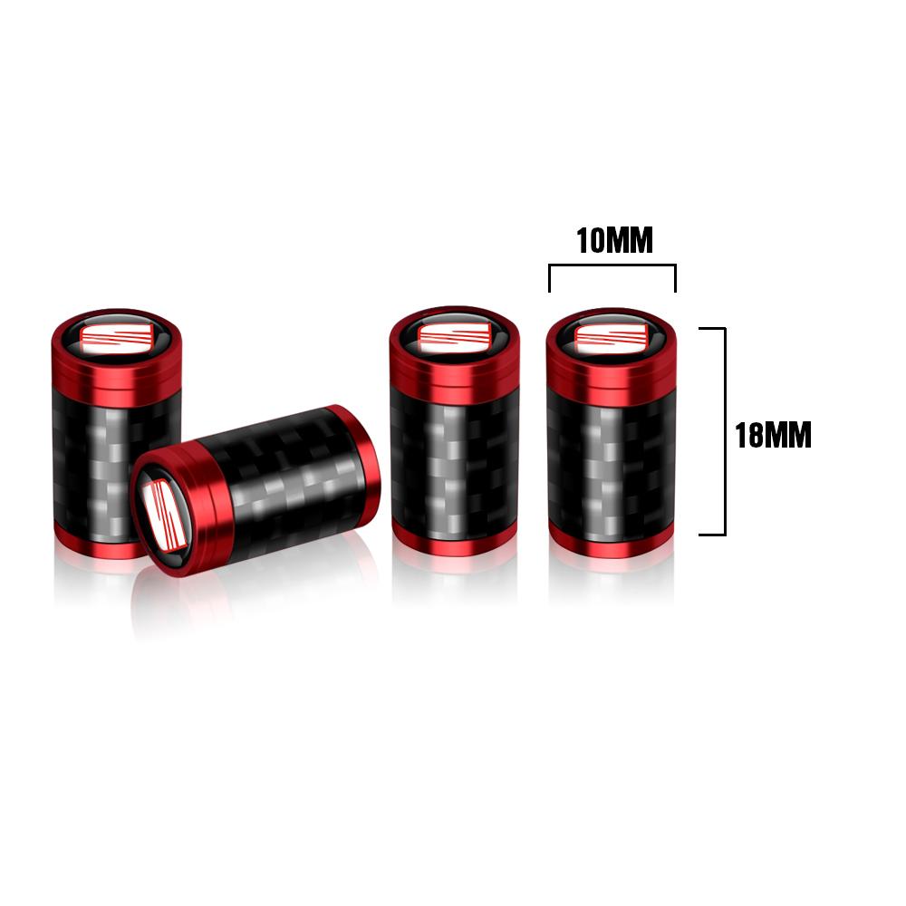 4Pcs Car Accessories Wheel Tire Valve Caps Stem Cover Badge For Seat Ateca Formentor Cupra Ateca Ibiza Leon FR Cordoba E-Racer uio321