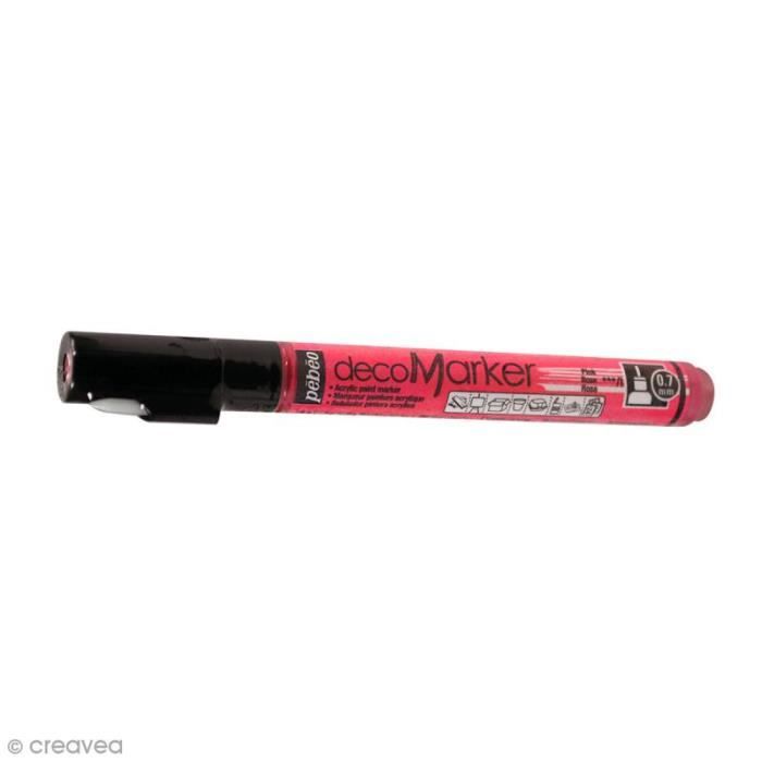 Marqueurs peinture acrylique - Pébéo - Acrylic Marker - Pointe extra fine 0,7 mm - Couleur rose - Mixte
