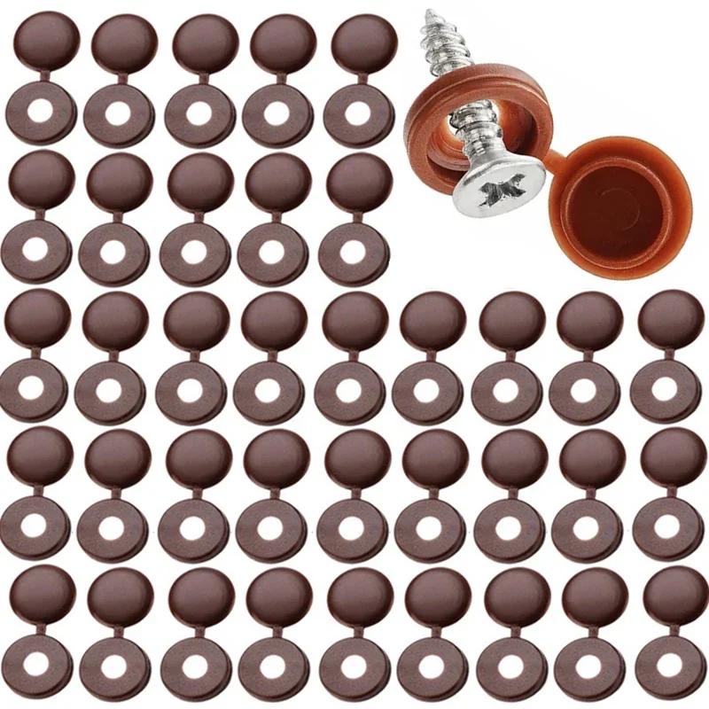 10/100Pcs Nails Screw Caps Plastic Protective Covers 7 Colors Phillips Screw Decorative Cover Cross Screw Folding Cap