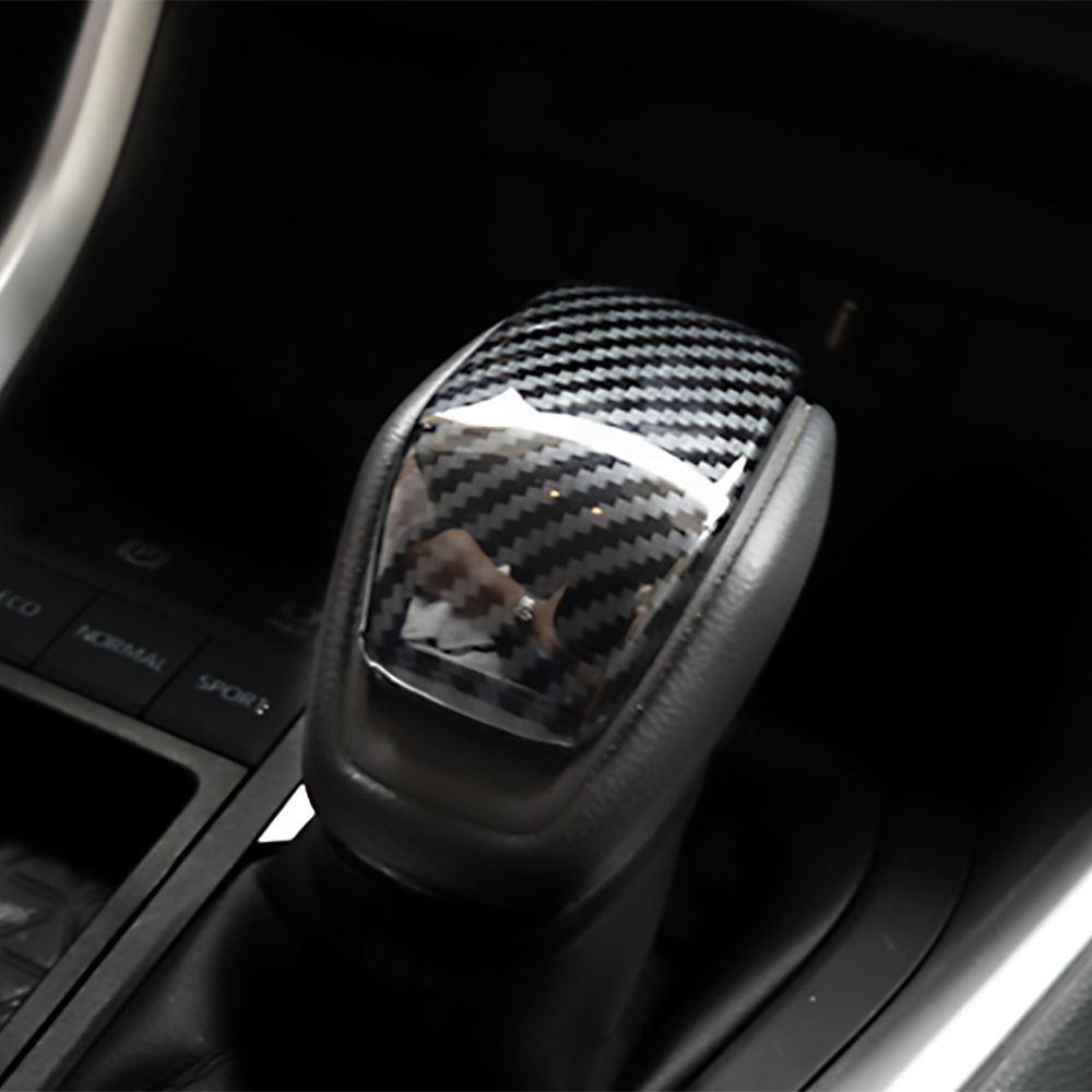 Abs Carbon Fiber Car Gear Shift Knob Head Cover Trim Sticker Black