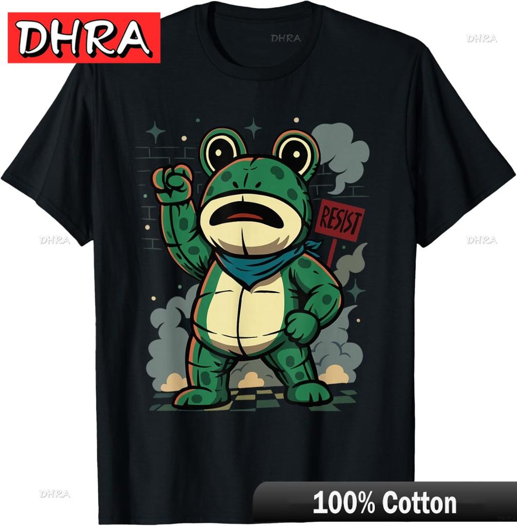 Funny Protest Portland Frog Protest TShirt Streetwear Retro Nostalgic Graphic Shirts Modern Cute Y2K Tees TShirts France