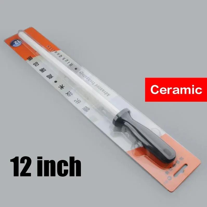 Knife Sharpener Ceramic Stick With ABS Handle Professional Kitchen Knife Sharpening Tool 6/8/10/12inch
