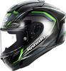 OGK KABUTO ZESTAL Motorcycle 2130226 F-17 Helmet, Black/Green, Medium,