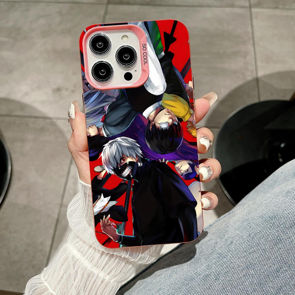 Anime Tokyo Ghoul Mobile Phone Case for iPhone 17 16 15 14 13 12 11 X XR XS 8 7 Pro Max Plus Translucent Pink Cover Cover Pretty