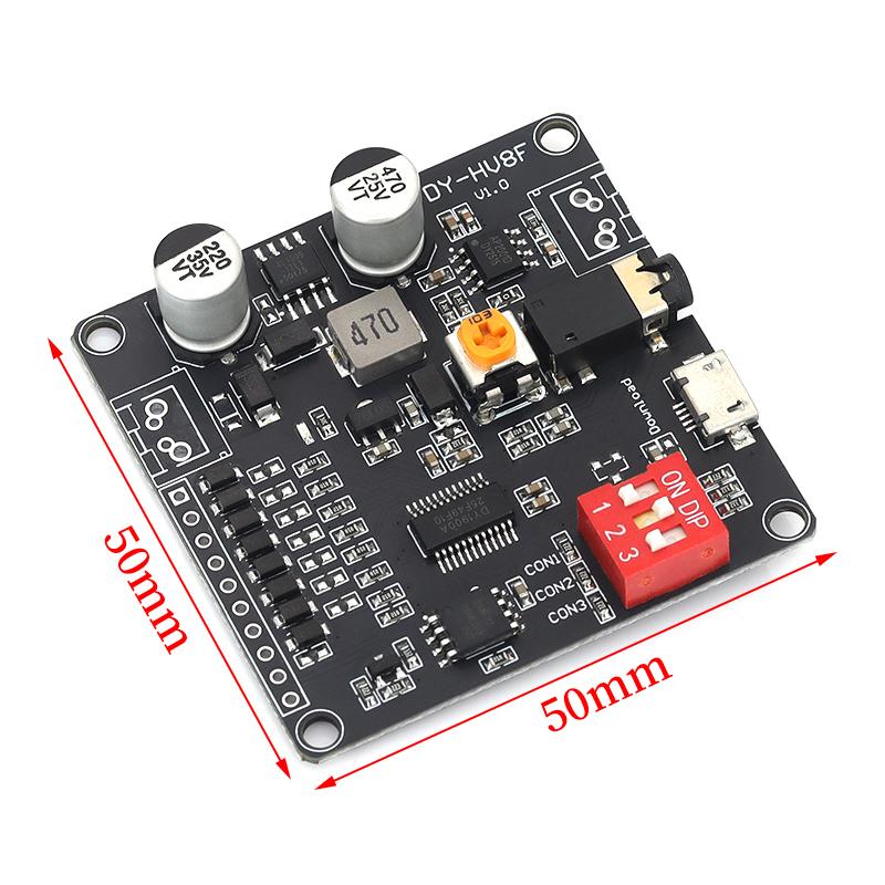 12V/24V DY-HV8F voice playback module triggers one-to-one serial port control to play 10W/20W voice module HV8F