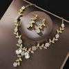 Elegantes Wasserziegel Braut-Halsketten- und Ohrring-Set: Heiß begehrter Hochzeitsschmuck