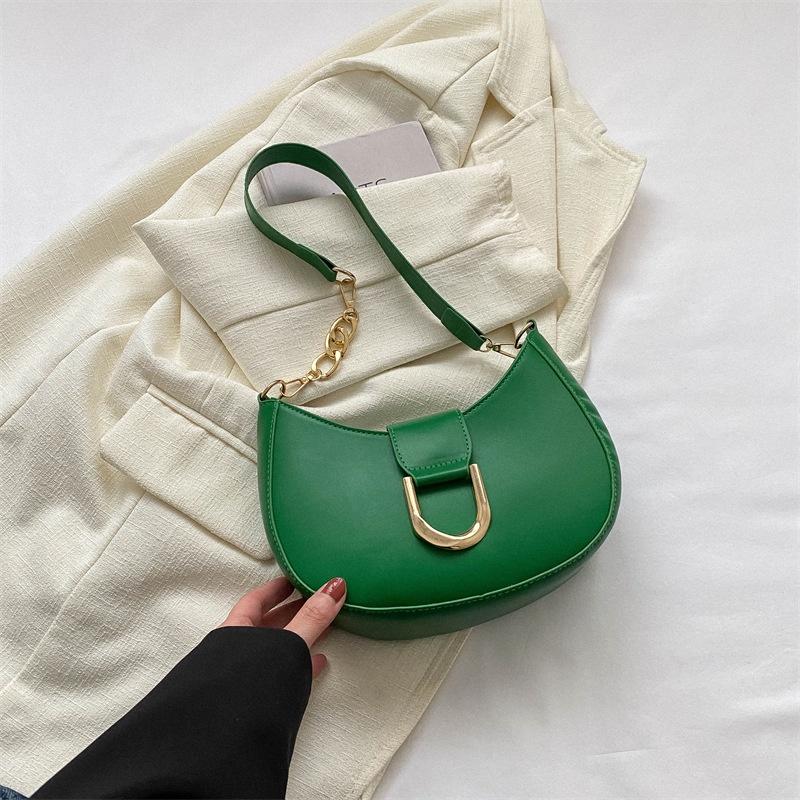 Trendy Minimalist Solid Color Shoulder Bag For Women Fashionable Pu Material Small Size Suitable For Daily Outfits