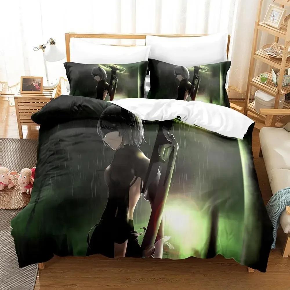 Nier Automata Bedding Set Single Twin Full Queen King Size Bed Set Adult Kid Bedroom Duvet Cover Sets 3D Anime Bed Sheet Set
