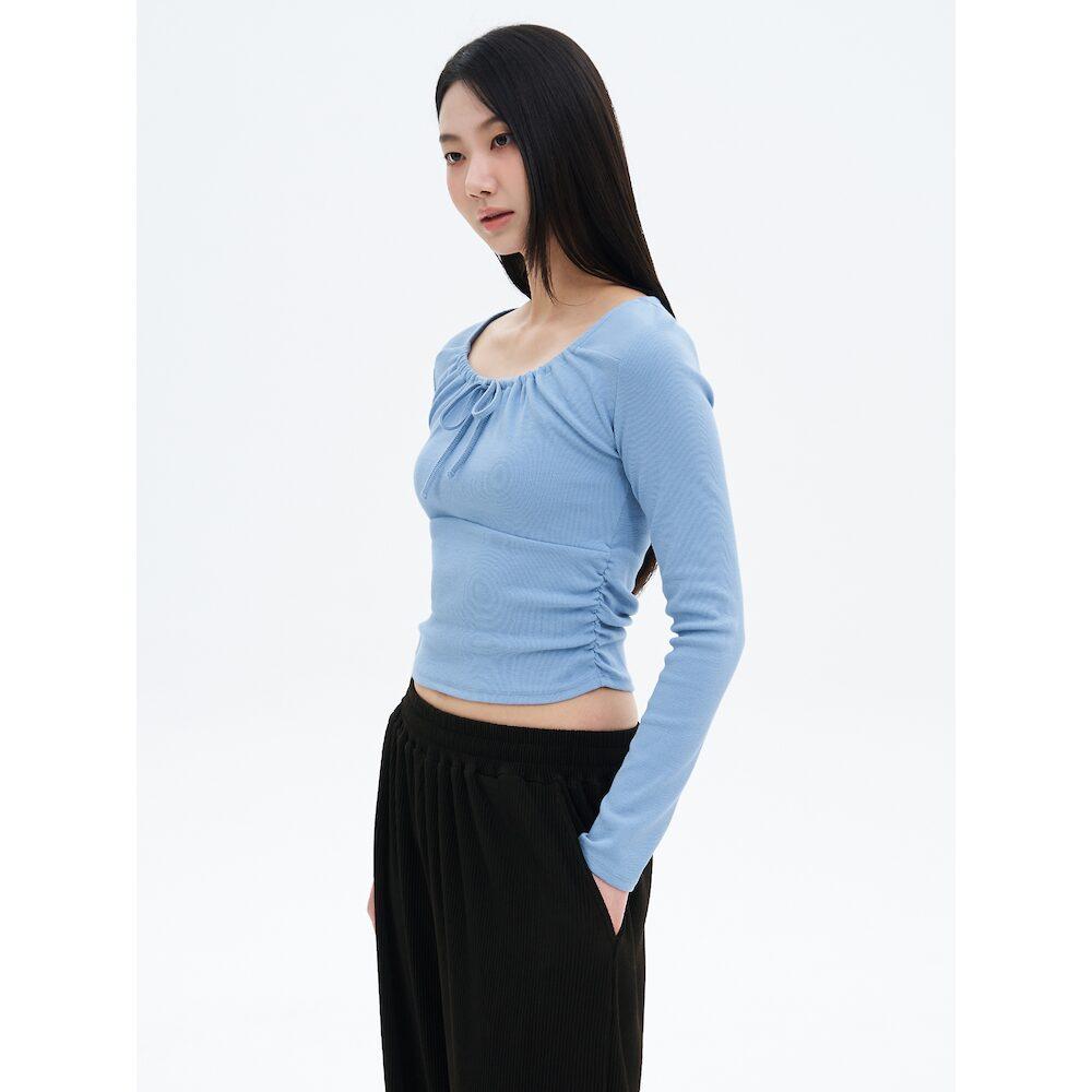 8Seconds Ribbed Pattern Jersey Top Sky Blue Sky Blue/S