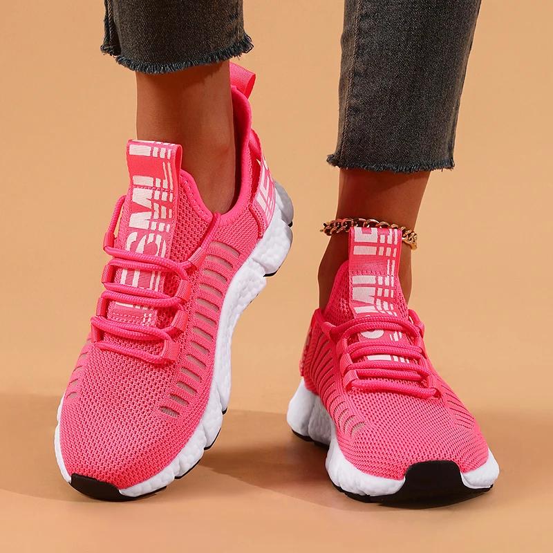 Women'S Walking Shoes Comfortable Correction Breathable Mesh Fashionable Design Suitable Long Distance Walking Training Shoes
