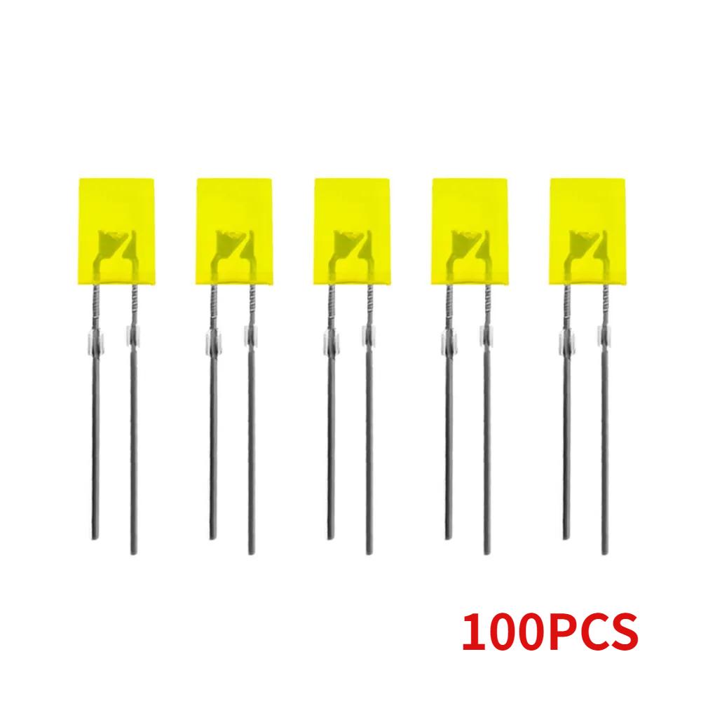 100/200pcs LED Light-emitting Diode 2*5*7mm Square LED Diode Red Yellow Green Blue White Diodes for DIY Electronic