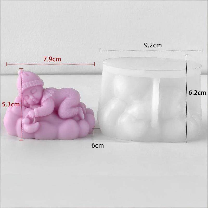 

Силиконовая форма для свечи Спящий ребенок , 3D, милый маленький мальчик, для гипса, смолы, мыла, шоколадного торта, форма для выпечки, декор для дома, подарок