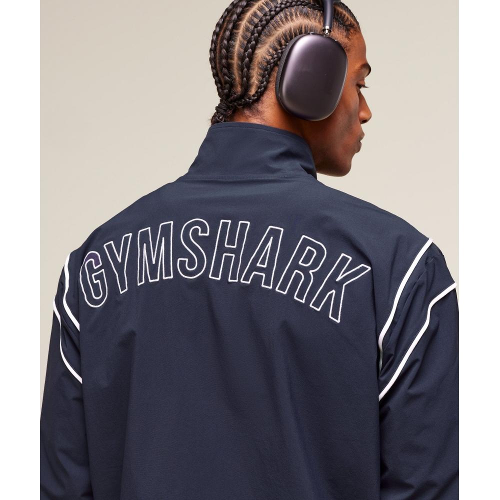 Gymshark Retro Crinkle Track Jacket Heavy Blue A2c1c Uctn