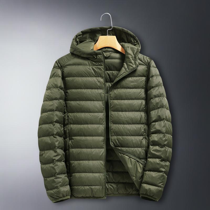 Herbst/Winter Herren Leichte Kurze Daunenjacke – Mit Kapuze und Warm