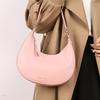 FLYING STARS  Spring  Solid Color Half Moon Bag Trendy Korean Single Shoulder Diagonal Cross Handheld Underarm Bag