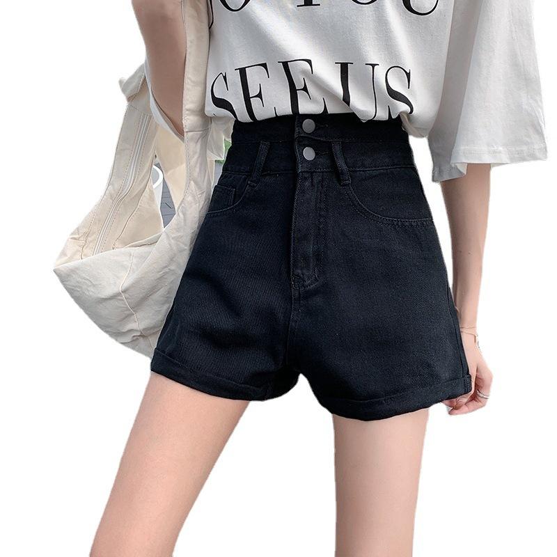 Pants Classic and Minimalist Fashion Versatile Ultra-high-waisted Women Loose Summer Thin A-word Rolled Wide-leg A-word Denim Shorts Individuality
