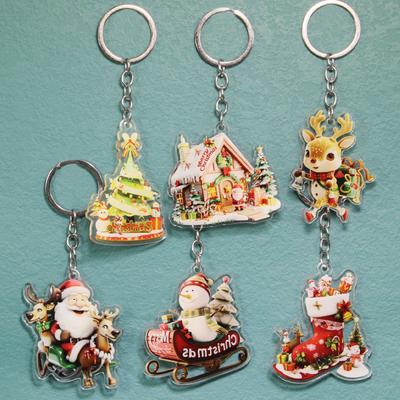 Originale Weihnachtsaktion Kleines Geschenk Schlüsselanhänger Anhänger Grenzüberschreitend Acryl Weihnachtsmann Schlüsselanhänger Kleines Geschenk