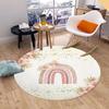 RANIBOW Print Round Rug Floor Mat Non-Slip Machine Washable Flannel Carpet for Home Living Room Kids Playmat Bedroom Floor Mat