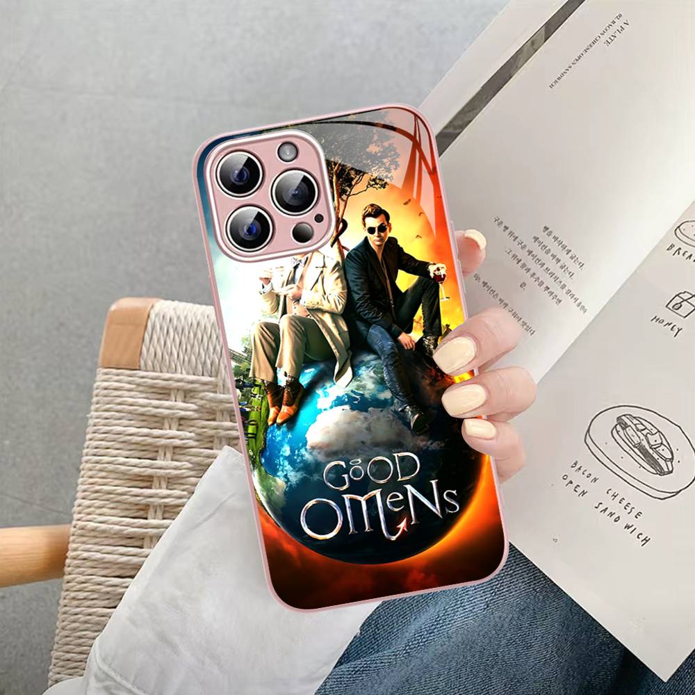 Tv Show G-Good Omens For IPhone 14 13 12 Mini 11 Pro XS Max X XR 14 Plus Tempered Glass Cover