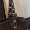Womens Casual PU Leather Tote Bag Belt Buckle Detail Stitch Accent Large Capacity Minimalist Daily Bag for Commute Travel Everyday Use Durable