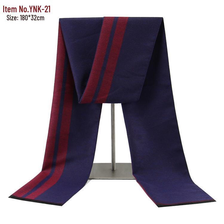 2026 Men's Winter Warm Plaid Scarf - European & American Style, Imitation Cashmere, Long Scarf