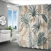 Tropical Plant Pattern Design Spring Bathroom Curtain Digital Printing Polyester Waterproof Shower Curtain No Drilling Required