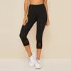 Women Hollow Out Splice Tight Fitness Leggings Yoga Cropped Pants Trousers