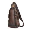 Vintage Męska Torba na Pierś Prawdziwa Skóra Luksusowa Męska Torba Crossbody Wysoka Jakość Najwyższej Jakości Skóra Bydlęca Męskie Torby na Ramię Saszetka na Pierś