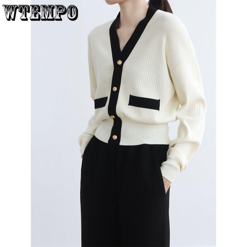 Spring and Autumn Women's Cardigan Sweater Loose V-neck Sweater Knitted Sweater