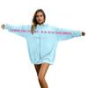 Damen- und Herren-Unisex-Mode, lässiger Langarm-Kapuzenmantel mit Rundhalsausschnitt und Aufdruck