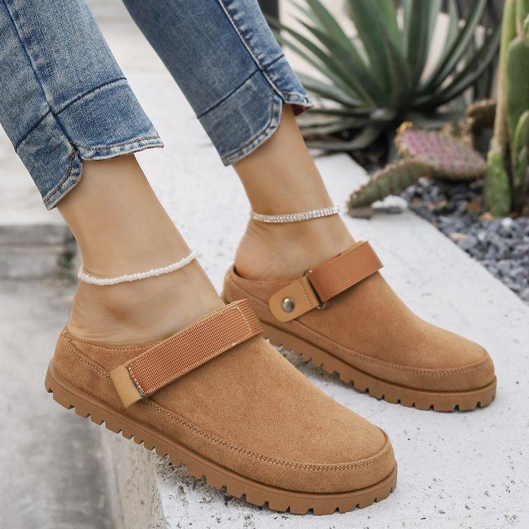 European and American foreign trade thick-soled bag head rear strap Boken shoes women's large size 2025 autumn new casual bag head two wearing sl