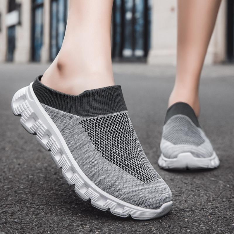 Fashion Men's Mesh Half Slippers 2025 Home Outdoor Unisex Platform Casual Sandals Fashion Couple Walking Slippers Women Shoes Size 35-48