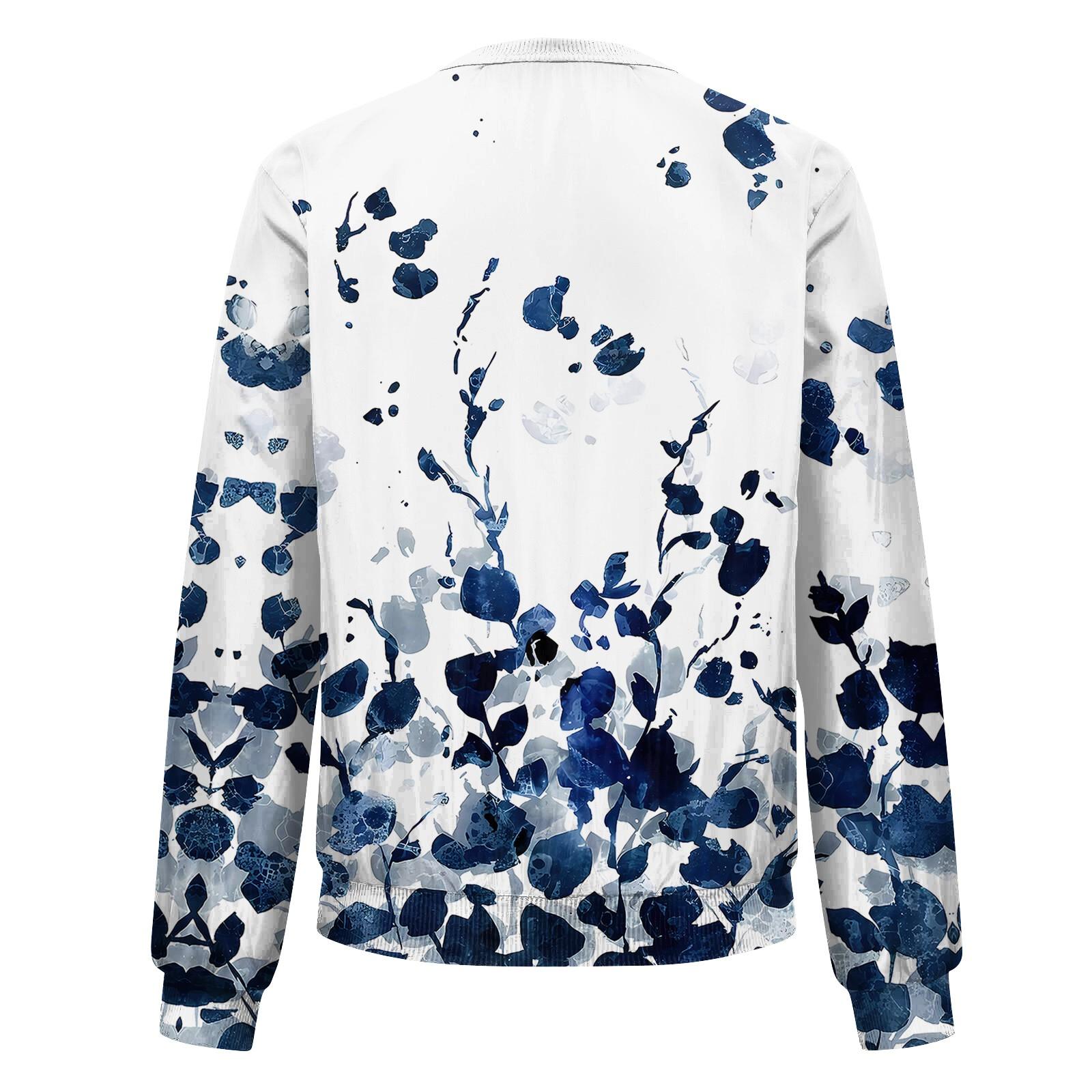 Женская модная повседневная куртка на молнии с длинным рукавом с принтом и круглым — фото 5