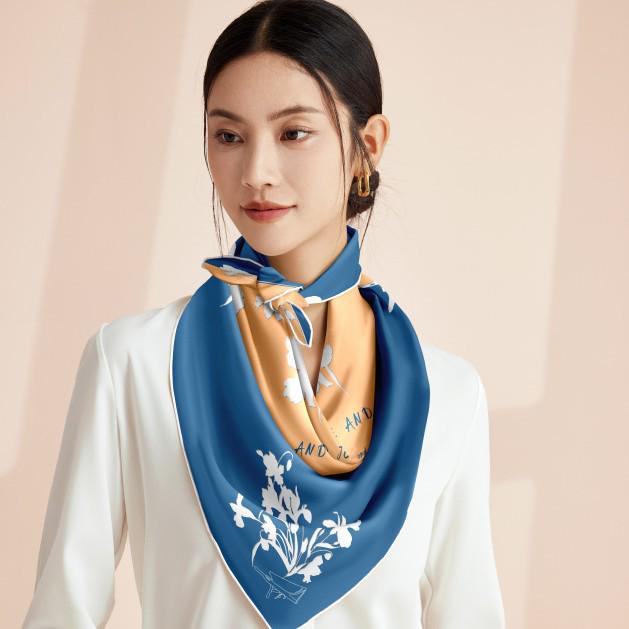 Women's 100% Mulberry Silk Scarf, 90cm Square, 14 Momme Shawl - Perfect Gift for Mother, Girlfriend, Birthday or Festival