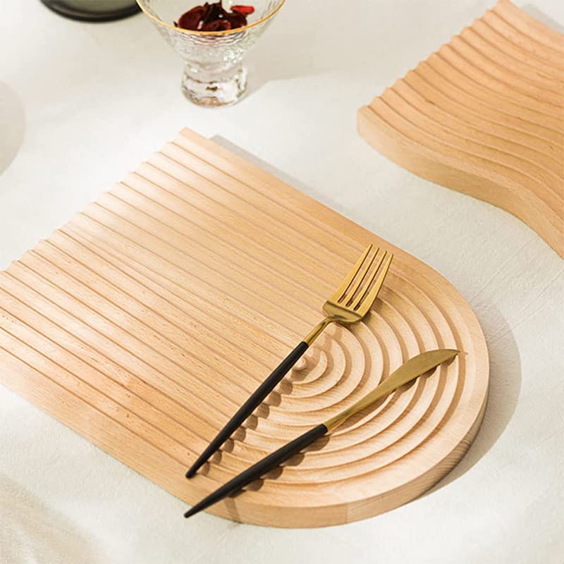 HARGIO Wood Plate, Wood Tray, Wooden Cutting Board, Wooden Tray, Cafe Tray, Lunch Tray, Korean Style, Natural Wood, Stylish, Natural Interior,