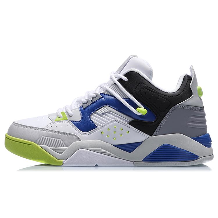 

New LiNing Cushioning Anti-Slip And Wear-Resistant Coverage Support Mid-Top Vintage Basketball Shoes White Black Gray AGBR025-1 42