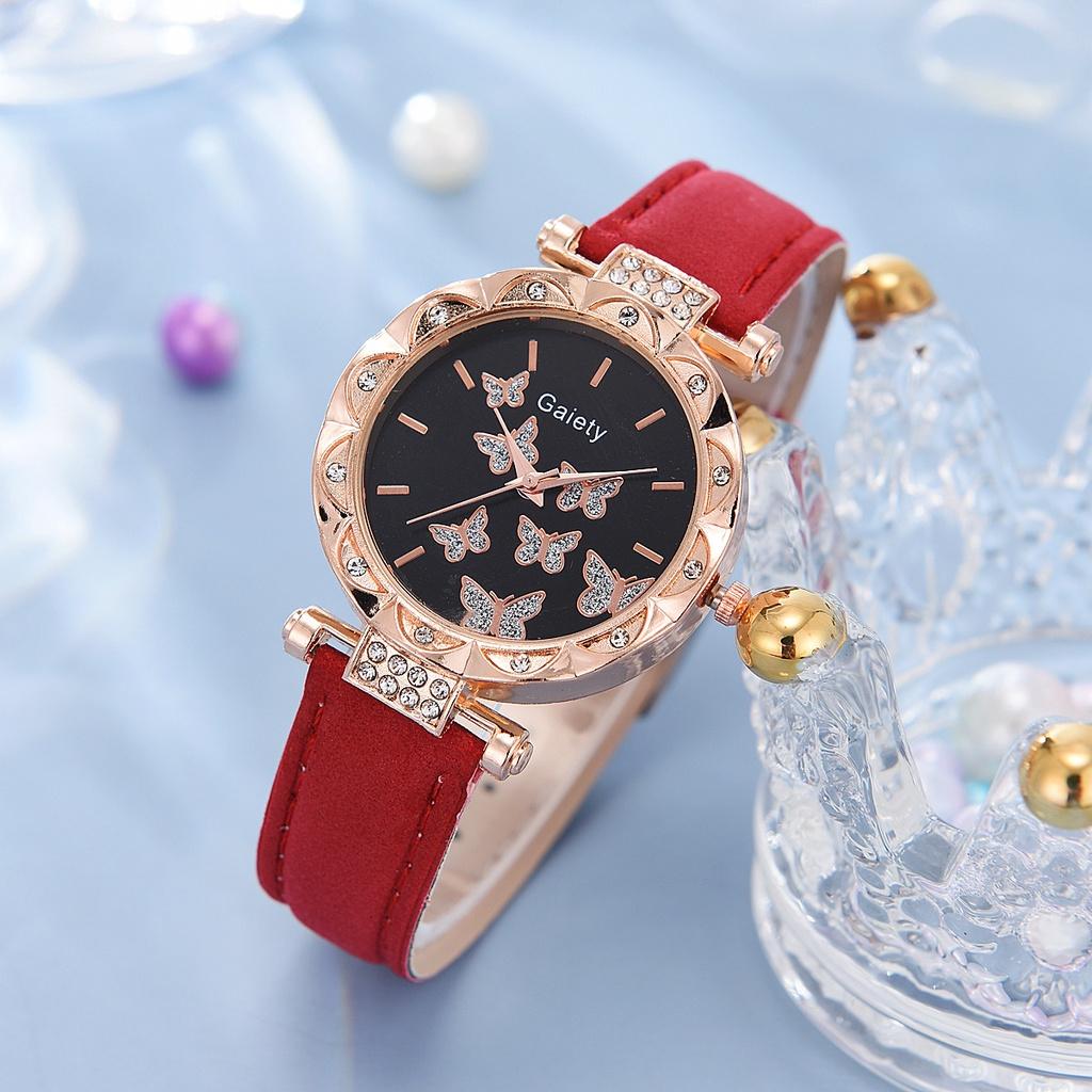 New Trendy Women's Watch Fashionable And Simple Wristwatch With Butterfly Strap Quartz Movement Characters)