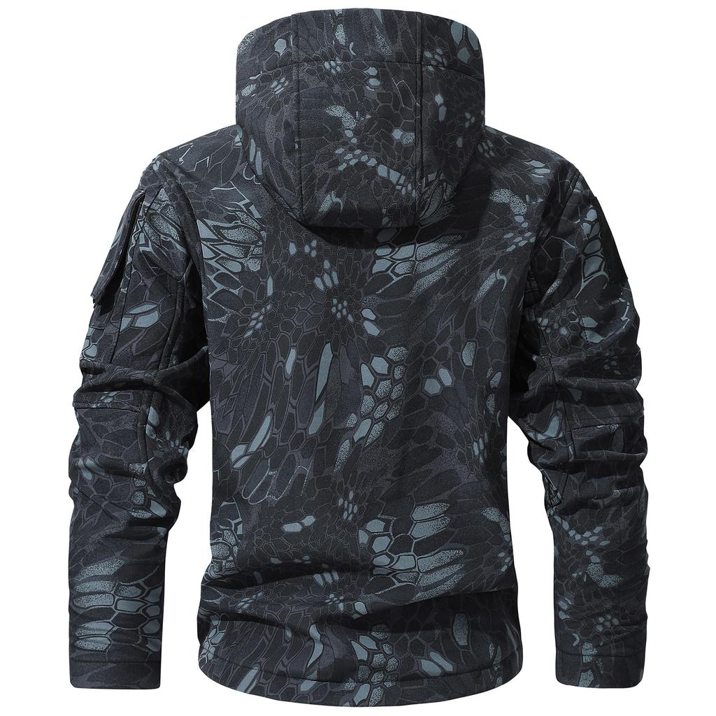 Men'S Loose Jacket Fashionable Multi Pocket Hooded Jacket