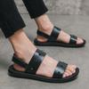 New Men Fashion Beach Sandals Black Flat Heel Casual Comfortable Sandals Men Outdoor Travel High Quality Sandals Size 38-45