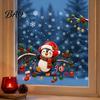 Winter Theme Window Ornaments Christmas Static Cling, Penguin Decal with Holly Baubles Snowflakes, Atmosphere Decor Festive for Home Living