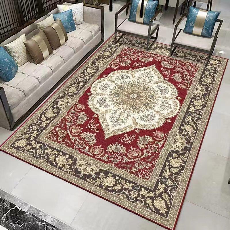Luxury Velvet Area Mat Bohemian Persian Mat Perfect for High Flow Areas Such As Living Rooms, Bedrooms, and Indoor Spaces, Bohemian Floral Mat