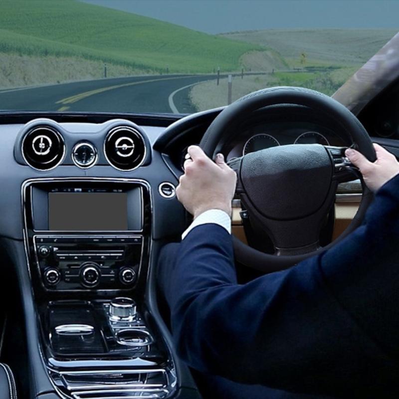 Anti Fatigue Universal 15 Inch Car Steering Wheel Protector Cover Enhancer Synthetic Leather Easy Install Nonslip Design