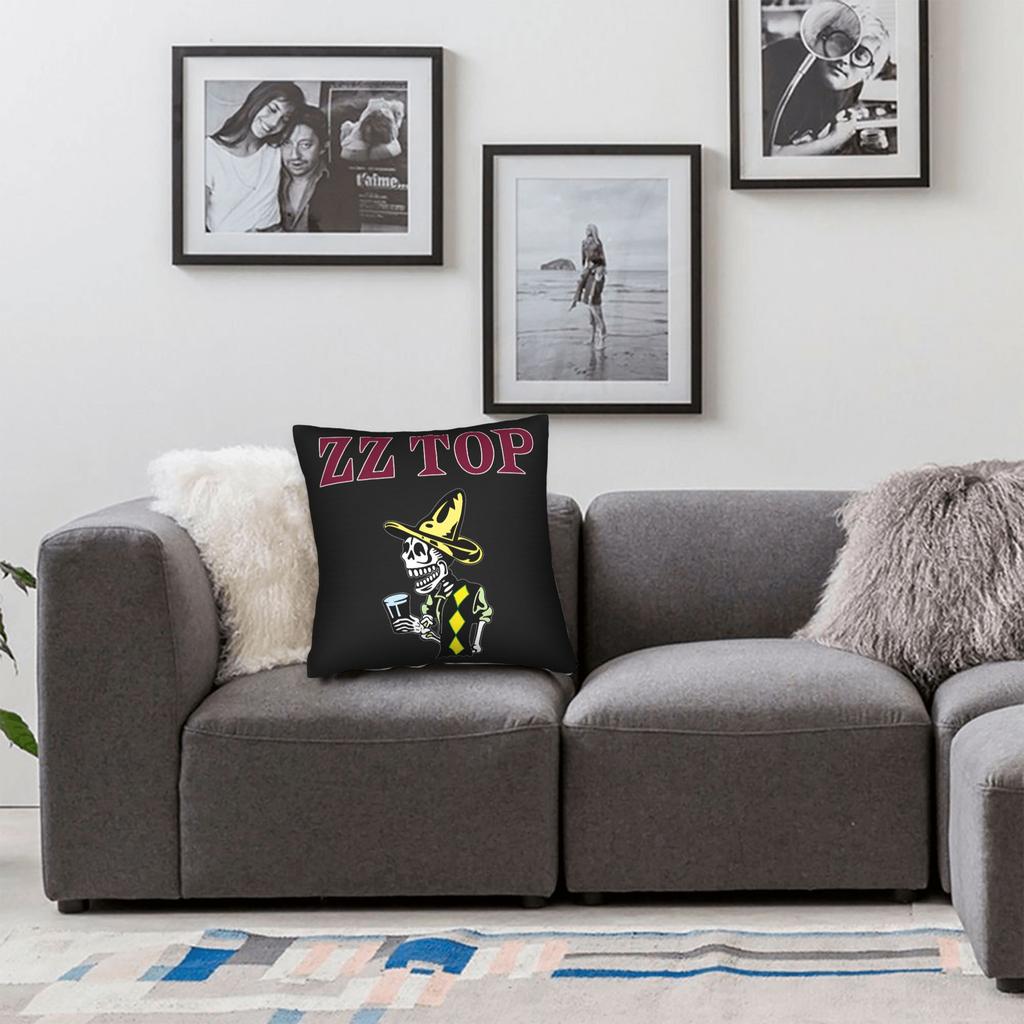 Band Zz Top Pillow Cover Soft Cushion Cover Novelty Pillow Case For Couch Sofa Bedroom