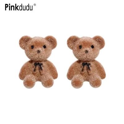Vintage Flocking Cute Bear Rabbit Velvet Earrings Fashion Trendy Drop Earrings Women Jewelry PD2377