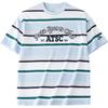 Retro Striped Knitted Short Sleeve T-Shirt Women Tops Sky-Blue 162428106-1