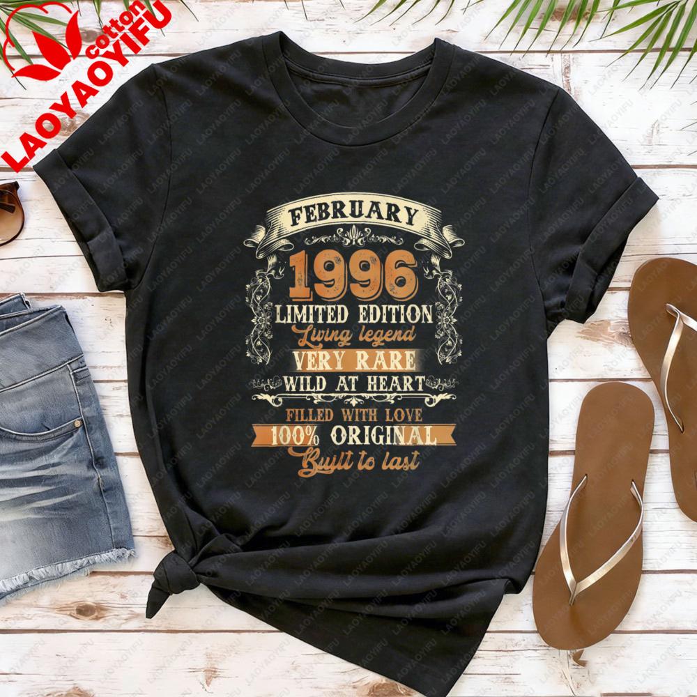 1996 Birthday Legend Women TShirt Cotton Short Sleeve Casual Fashion Summer Top Birthday Party Gift for The 30th Birthday