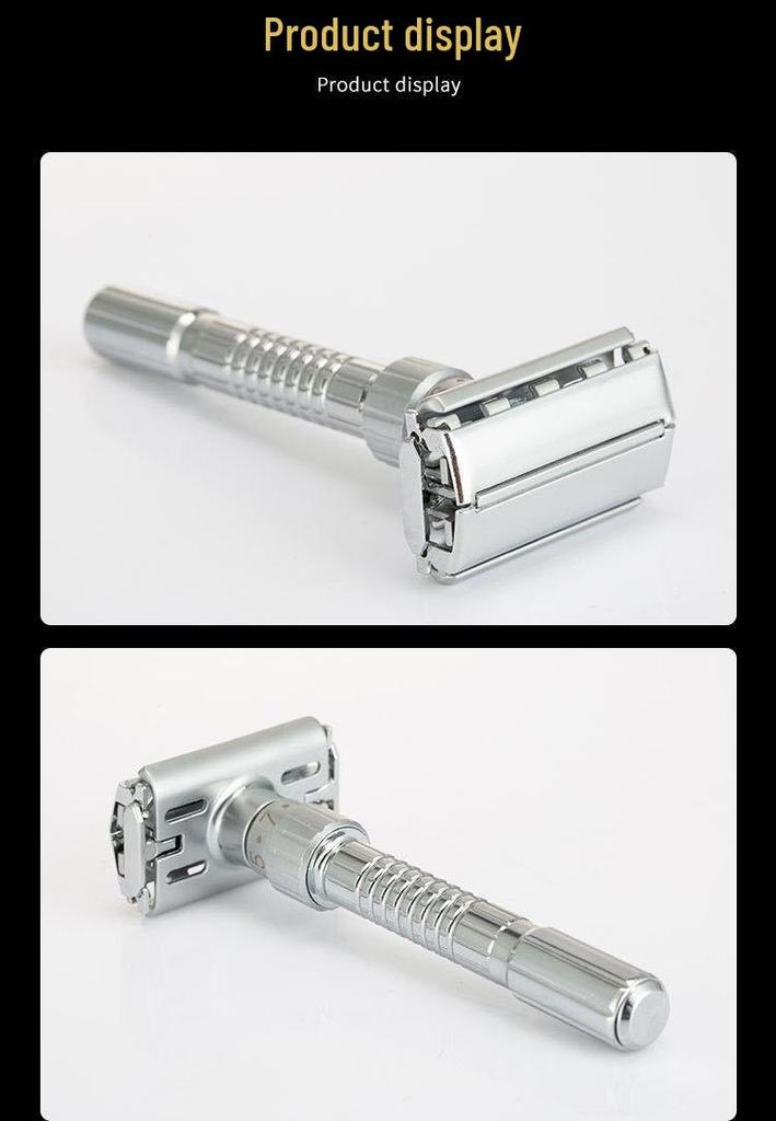Famous Brand Men's Manual Razor: Upgraded 9-Speed Adjustable, Washable, Double-Sided Blade