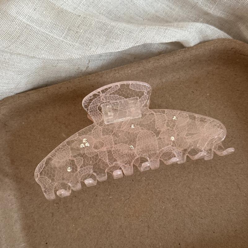 New Korean Woman Senior Lace Pattern Hair Claw Barrettes Girl Fashion Hair Clips Hair Headwear Hair Accessories Hairpins